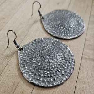 Hammered Silver Earrings